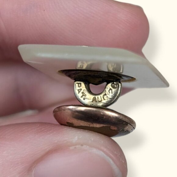 Antique Mother of Pearl "S" Cufflinks - Picture 6 of 7